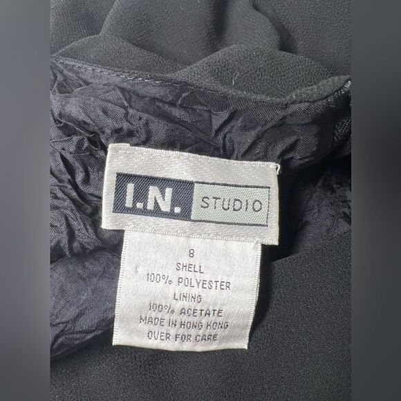 I.N. Studio 90s Pink Tie Dress Black Sleeveless Size 8 - Picture 4 of 10